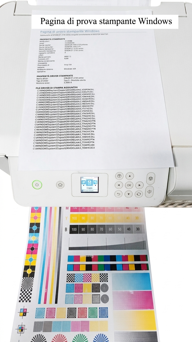 Stampante Epson sostituzione tamponi reset e collaudo stampe