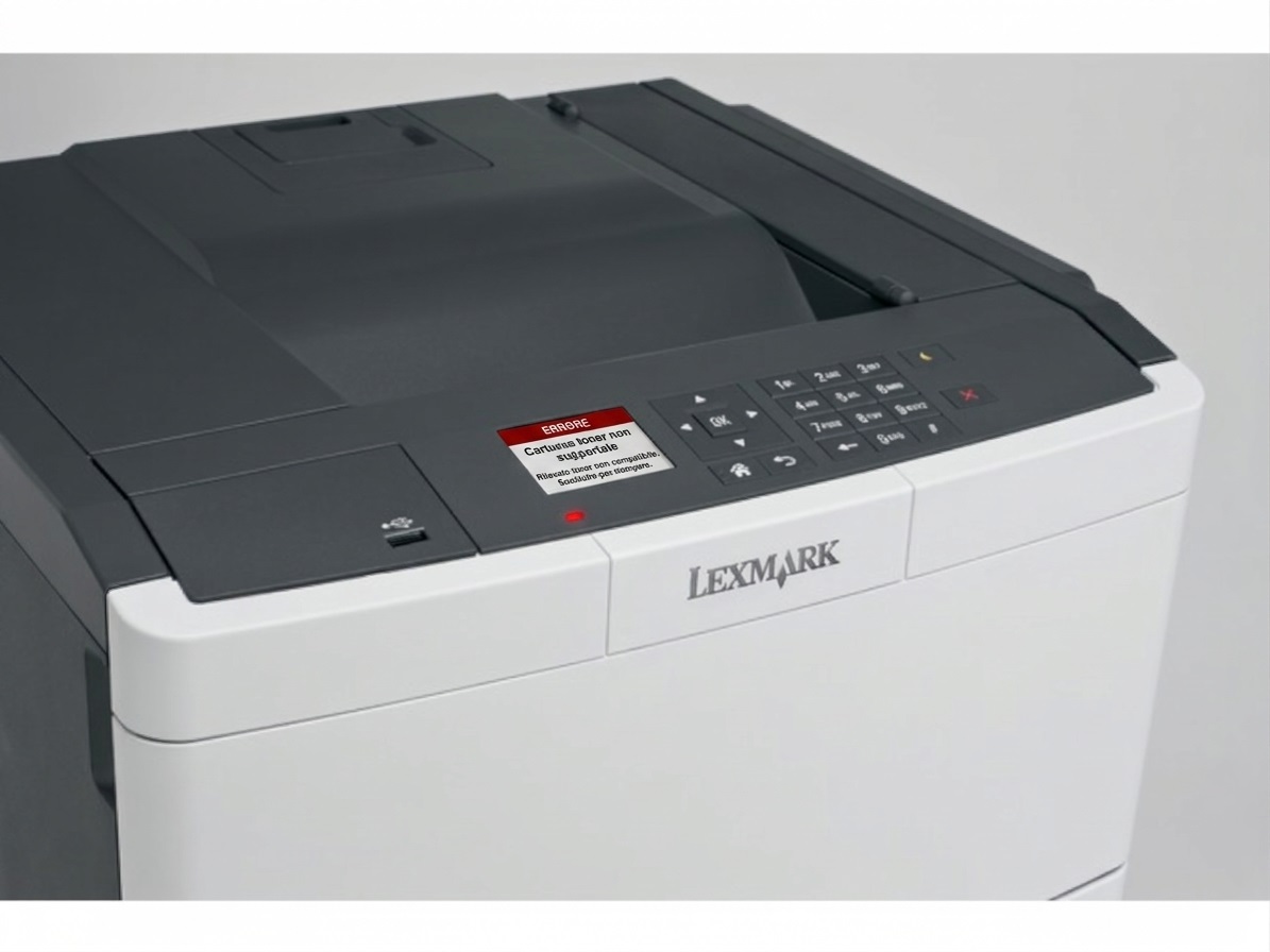 Stampante Lexmark CX417 con errore toner non supportate sul display