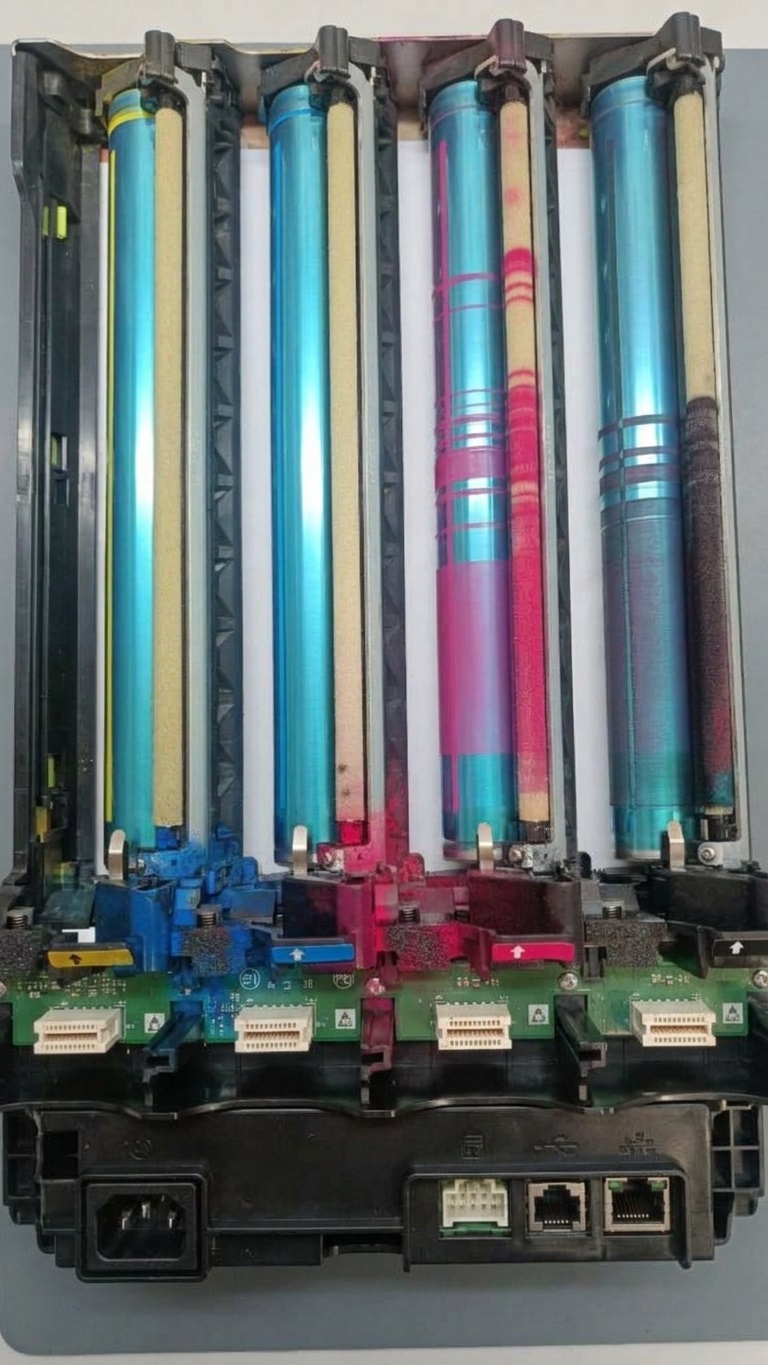Gruppo tamburi Lexmark CX417 con evidenti linee nere e magenta